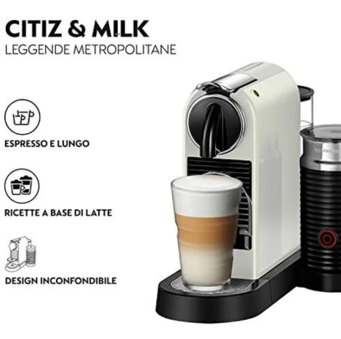 Máy Pha Cà Phê Viên Nén Delonghi Nespresso Citiz EN 267.WAE, Máy Pha Cafe, Espresso, Cappuccino, 19 Bar, Nhập Đức