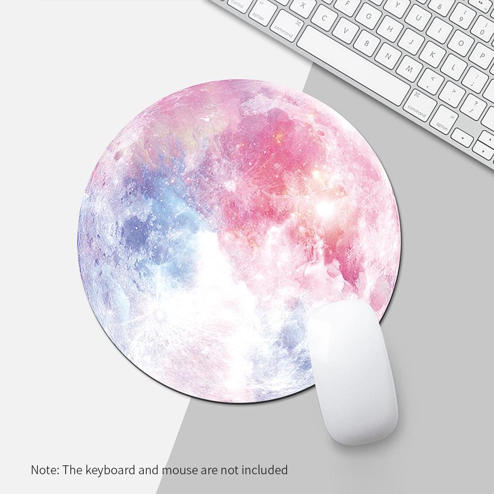 Round Mouse Pad Gaming Mouse Pad Anti-skid Wear-resistant Rubber Mouse Pad Suitable for Home Game Office Red Magic