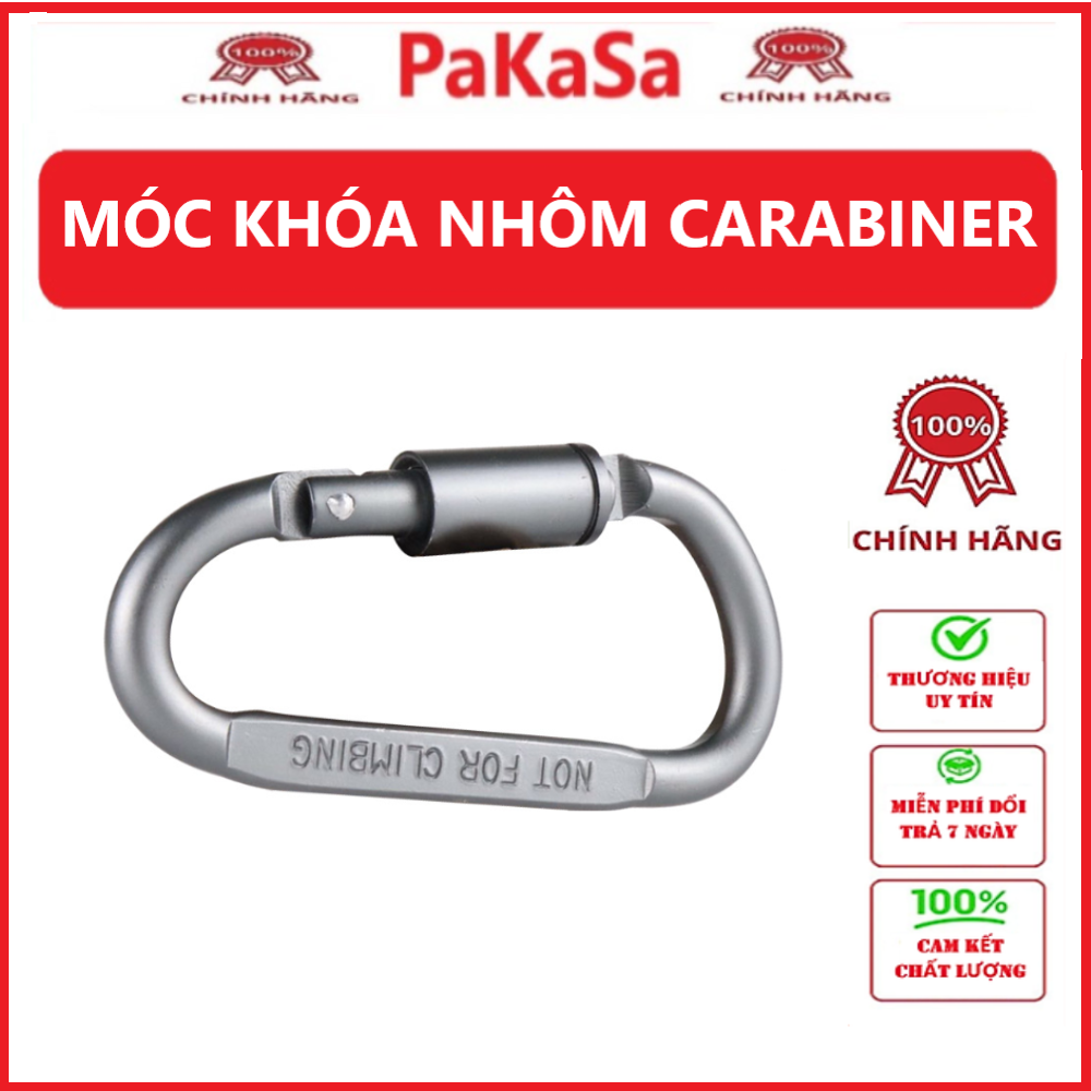 Móc khóa Carabiner Hình Chữ D Chất Liệu Hợp Kim Nhôm Cao Cấp Rất Cứng Và Siêu Bền - Hàng Chính Hãng