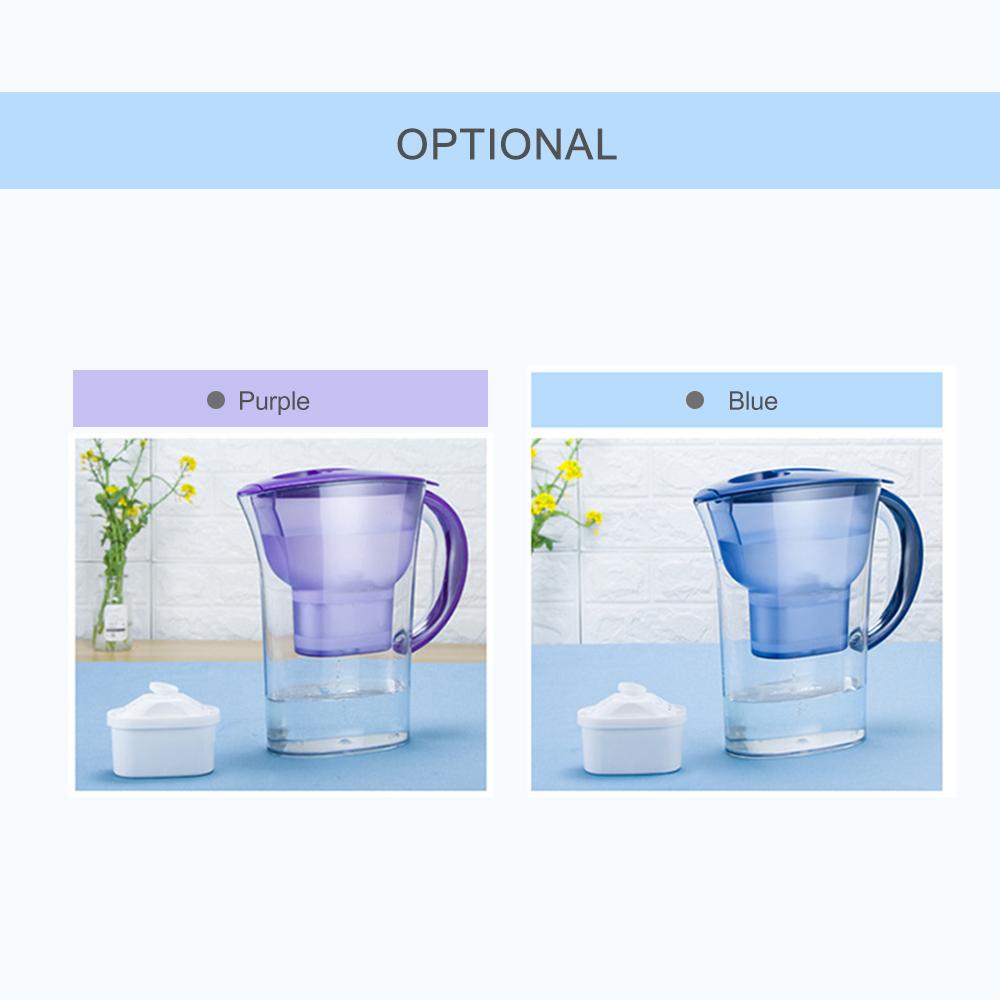 Bình lọc nước gia đình trong suốt 2.5L với lõi lọc bằng than hoạt tính