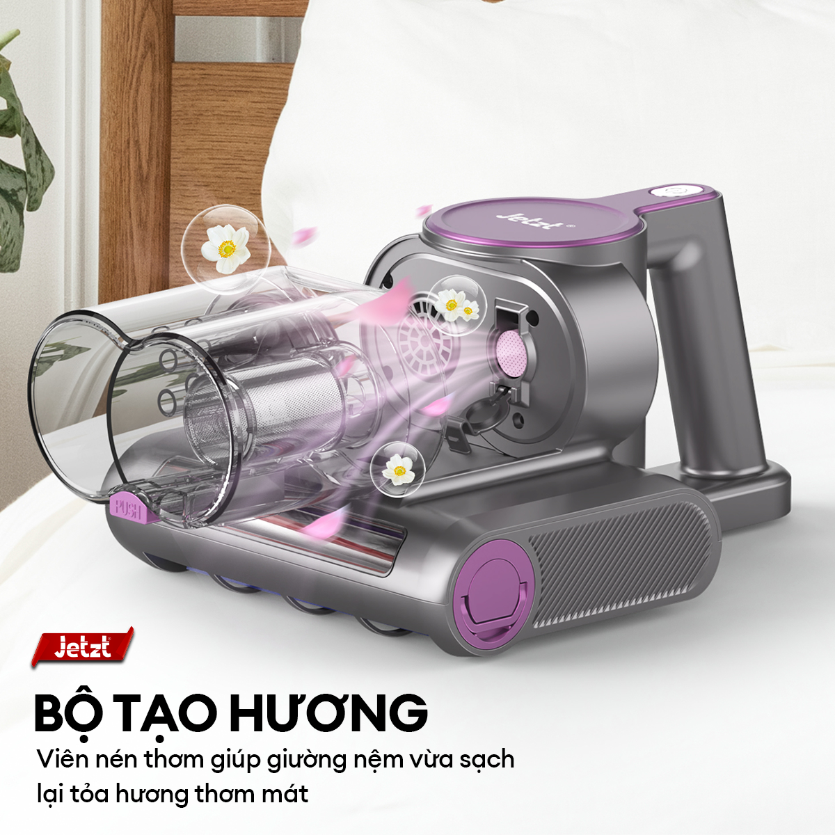 Máy hút bụi hút bụi giường nệm diệt khuẩn UV thế hệ mới JETZT J9, hàng chính hãng