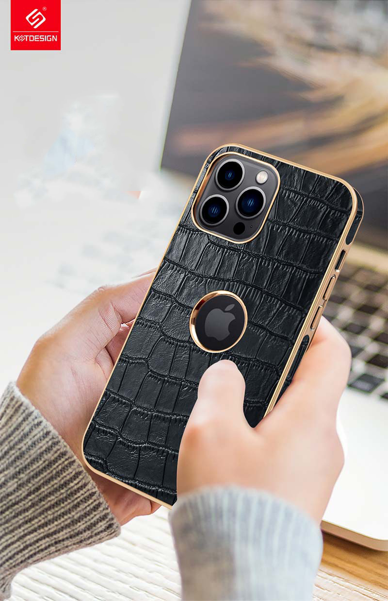 Ốp lưng da vân cá sấu iPhone 13 Pro hiệu KST DESIGN cao cấp, chống sốc- Hàng Chính Hãng