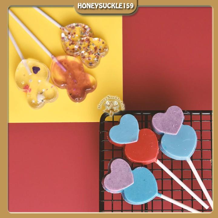 Khuôn Silicon Đổ Socola/Thạch/Kẹo Lollipop/Kẹochipchip Hình Love