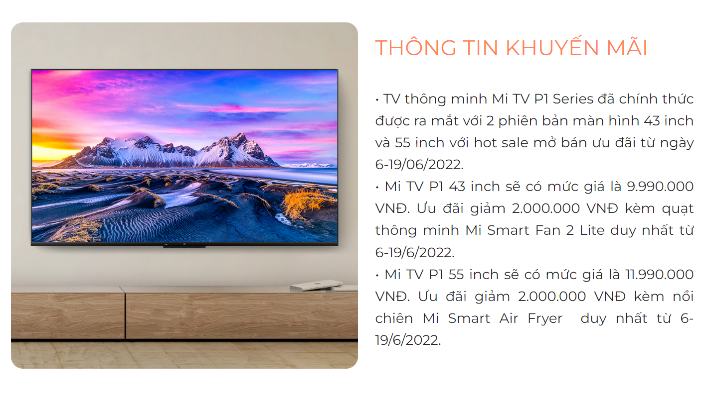 Android Tivi Xiaomi 4K 43 inch L43M6-6ARG - Mi TV 4K P1 Seris 43&quot; - Model 2022