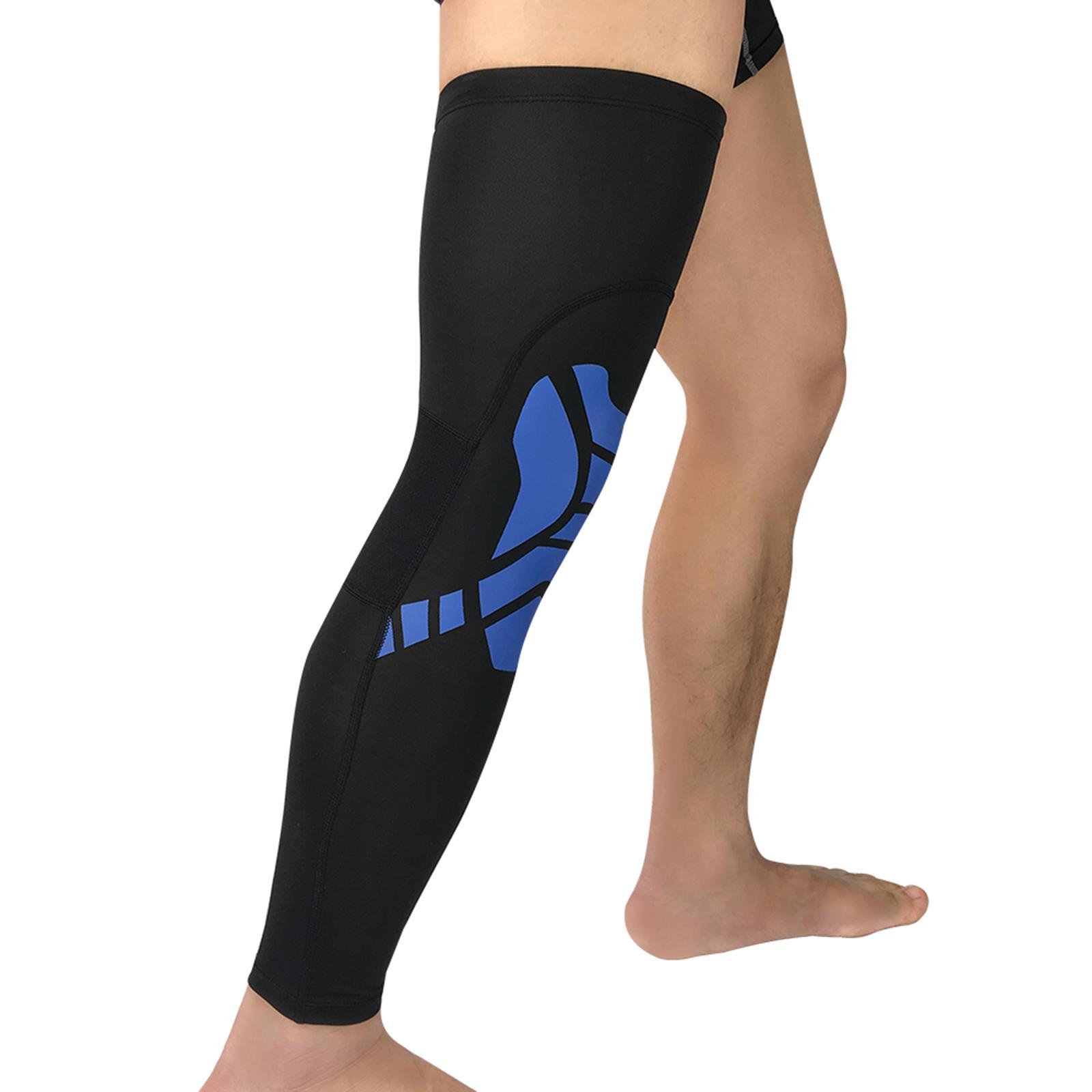 2x Long Leg Sleeves Full Leg Compression Sleeve for for Workout, Running, Basketball, Football, Cycling