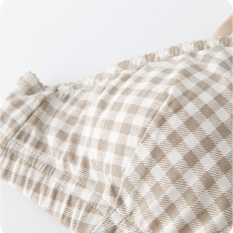 Bralette Cotton Đệm Mỏng Họa Tiết Kẻ Caro Thoáng Mát Phong Cách Nhật Bản B497