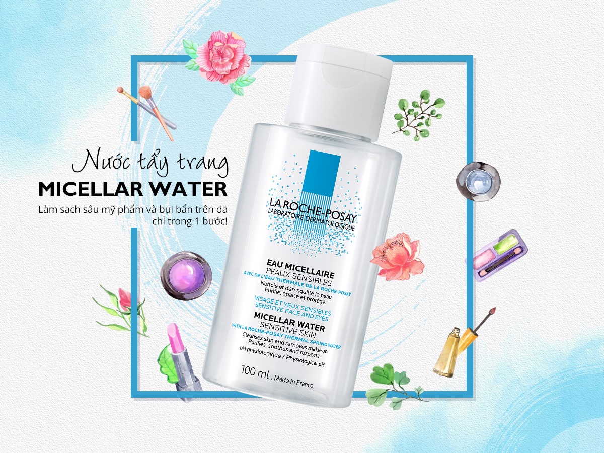 Nước Tẩy Trang Làm Sạch Sâu Cho Da Nhạy Cảm La Roche-Posay Micellar Water Ultra Sensitive Skin 100ml + Tặng Móc Khóa