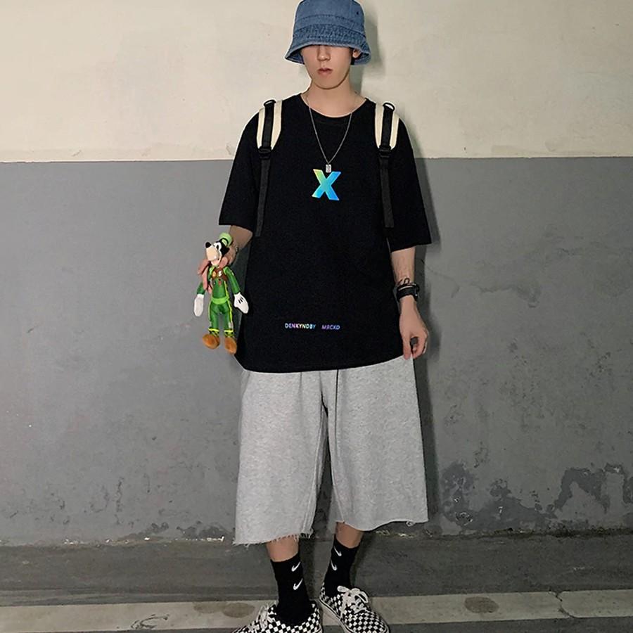 Áo thun Phản Quang Tay Lỡ Unisex Nam Nữ X