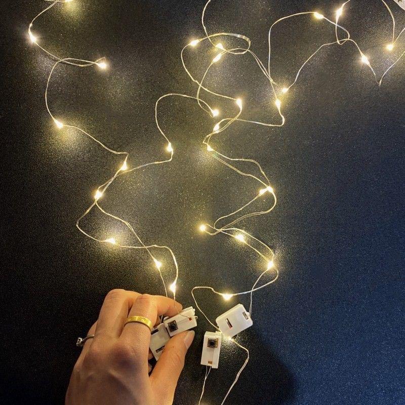 Dây đèn led trang trí fairylight đom đóm có sẵn pin dài 1m - 2m - 3,5m