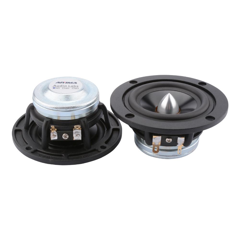 Aiyima 2pcs loa tầm trung 3 inch 4 8 ohm 15W Full Range Loa loa đầu đạn nhôm loa DIY Hệ thống âm nhạc DIY Color: 8 Ohm Speaker Woofer Size/Full-Range Size: 3"