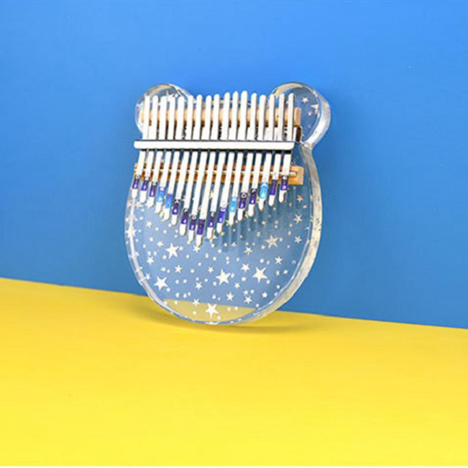 17 Keys Acrylic Kalimba Thumb Piano Finger Mbira Keyboard Music Instrument Tool for Kids Adults Beginners