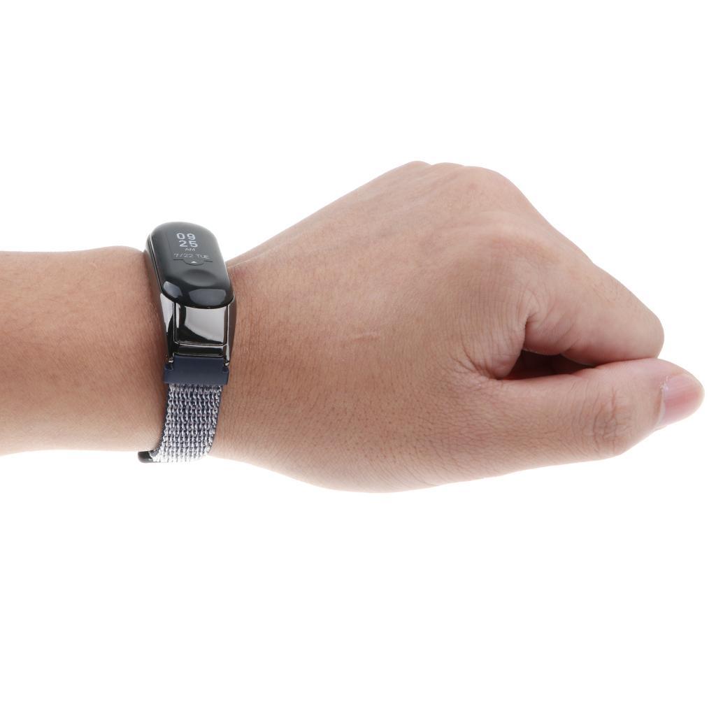 2-4pack Replacement Nylon Watch Strap Watch Band for Xiaomi Mi Band 3 blue