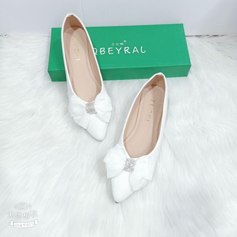 Giày búp bê nơ lụa xinh xắn có video và ảnh thật