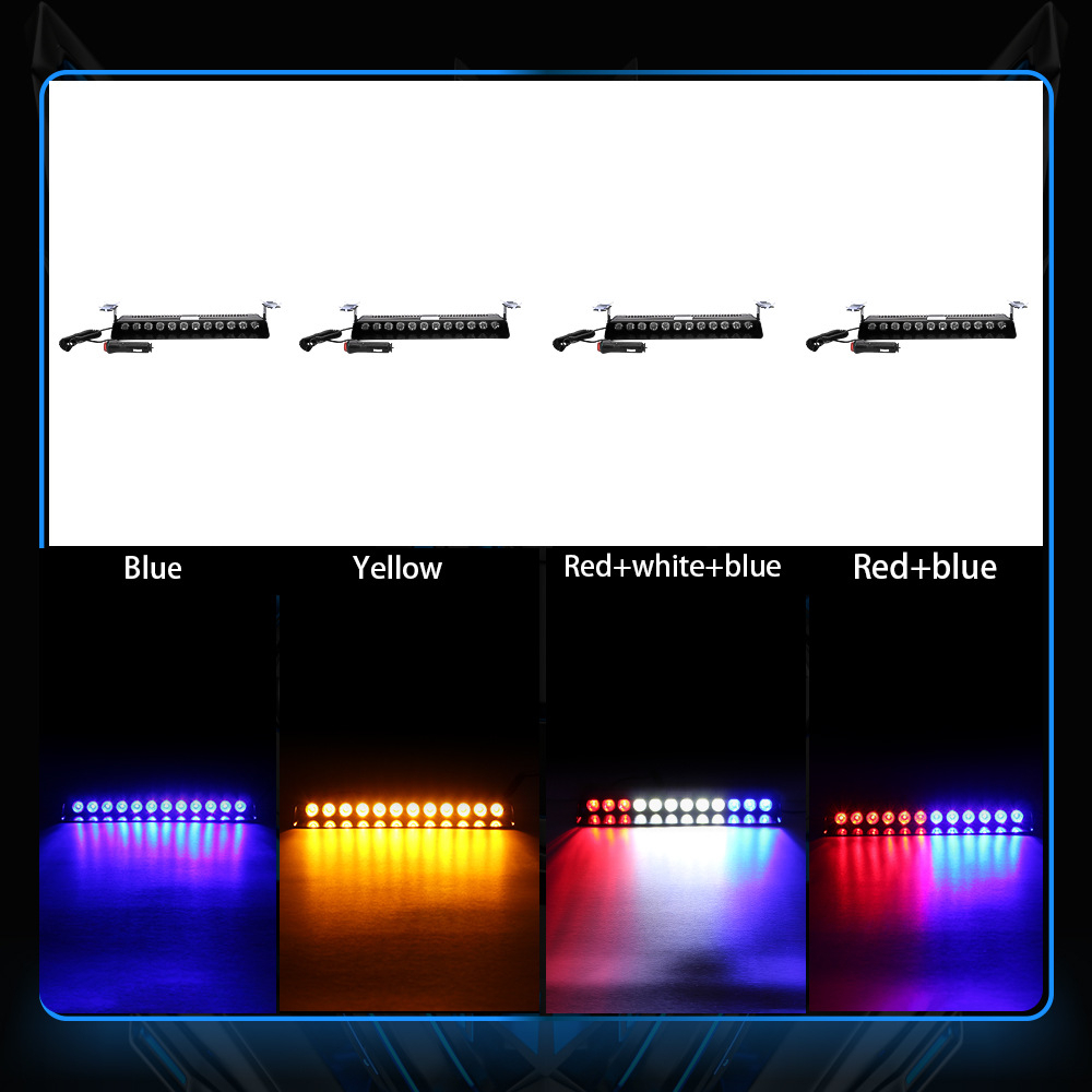 Đèn chớp xanh đỏ, gắn kính lái cho xe cảnh sát, xe ưu tiên, cảnh báo khẩn cấp S12 12 Led 12V - FLASHING KING