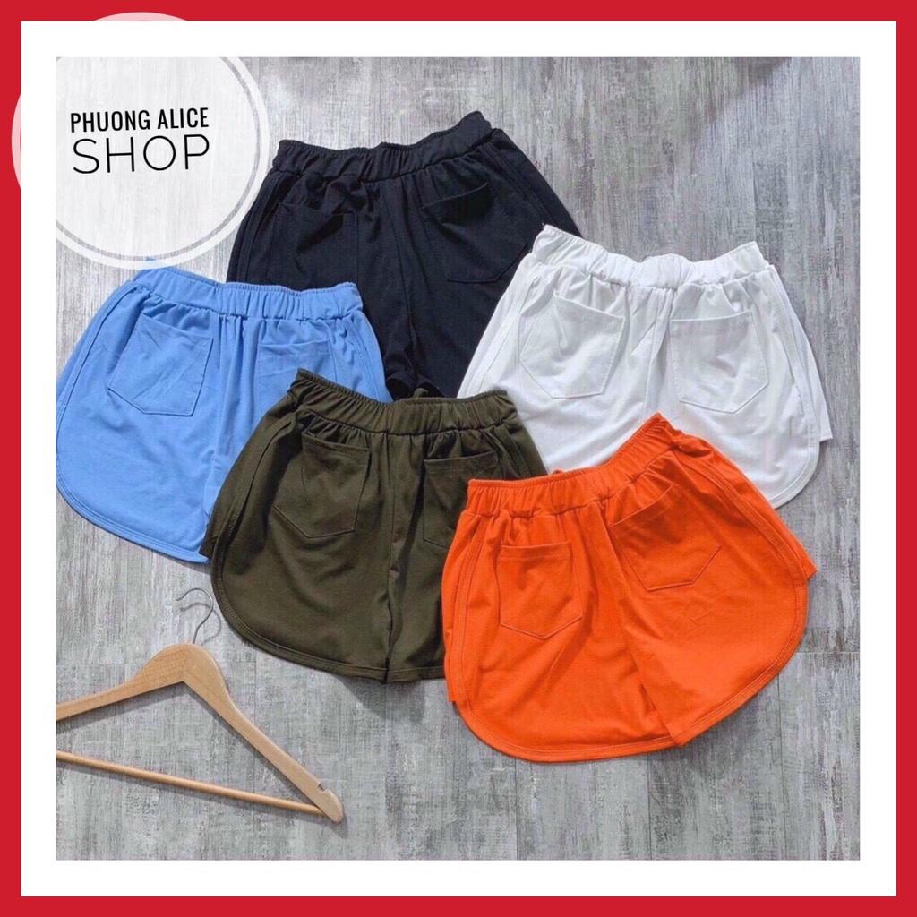 Quần đùi mặc nhà nữ, quần short cotton nữ siêu đẹp có 4 túi trước sau- Phuongaliceshop