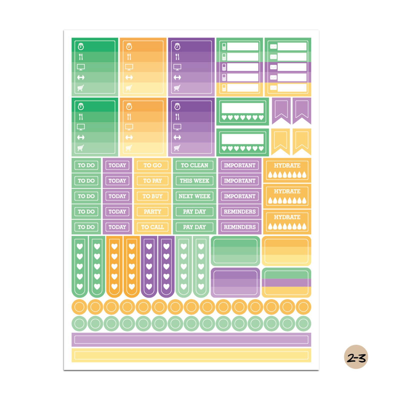 12 Sheets Essentials Planner Sticker Weekly Daily Schedule Sticker Planner Sticky Notes for DIY Calendar Planner Journal