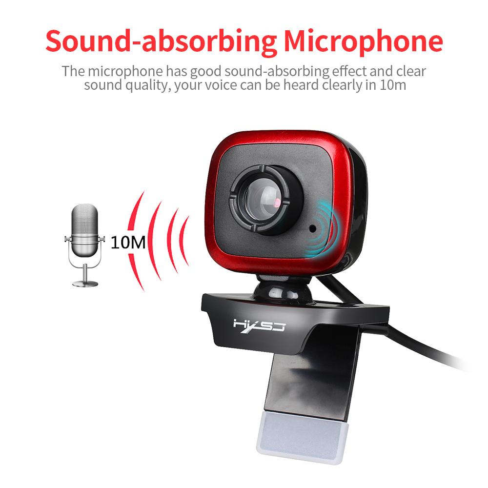 HXSJ A849 USB Web Camera 480P Computer Camera Manual Focus Webcam with Sound-absorbing Microphone for PC Laptop