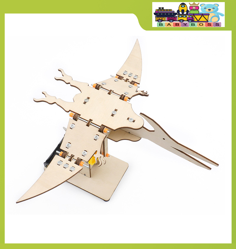 Bộ Đồ Chơi Khoa Học Và Công Nghệ Tự Làm DIY Wood Steam, Đồ Chơi Lắp Ghép STEM, Đồ Chơi Gỗ Cao Cấp Mô Hình Thằn Lằn Bay Pteranodon