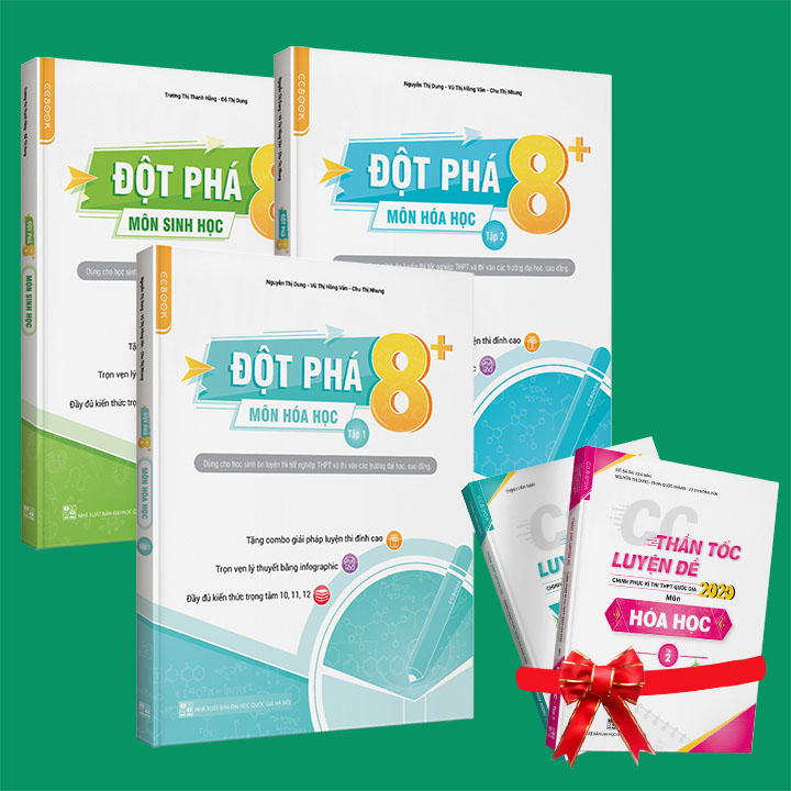 Sách - Combo 3: Đột phá 8+ môn: Hóa Học tập 1, Hóa học tập 2, Sinh học