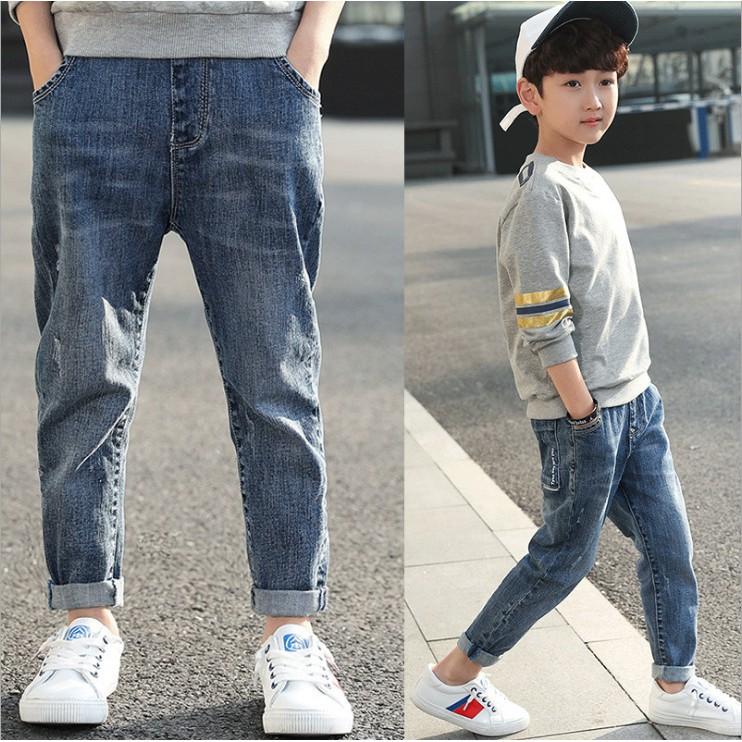 JL5Size110-160 (15-40kg)Quần jean cho bé trai lớnThời trang trẻ Em hàng quảng châu  - QUẦN BÉ TRAI