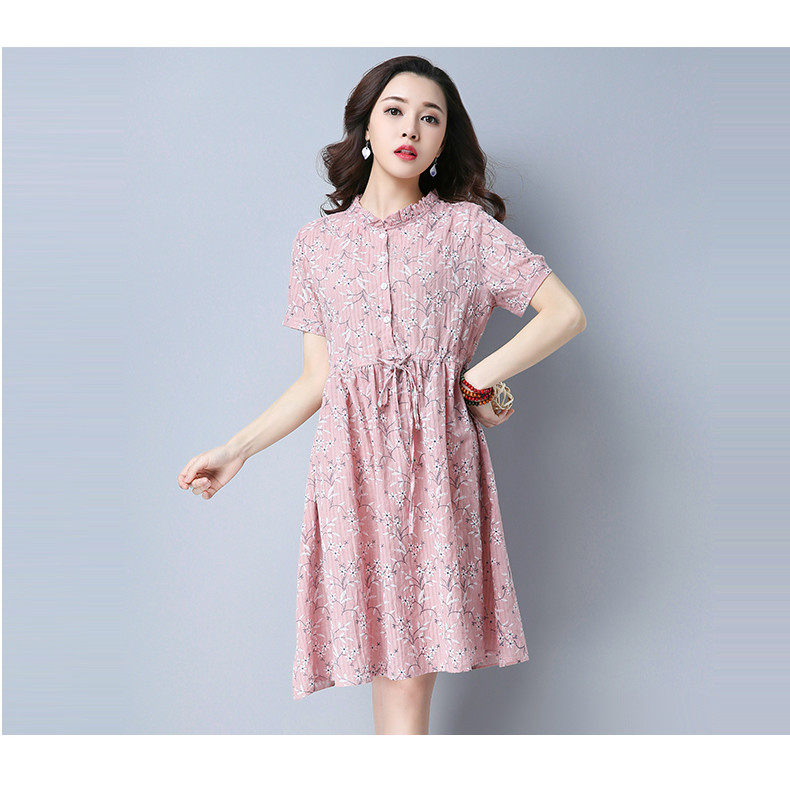 Đầm bầu công sở hoa đào siêu xinh