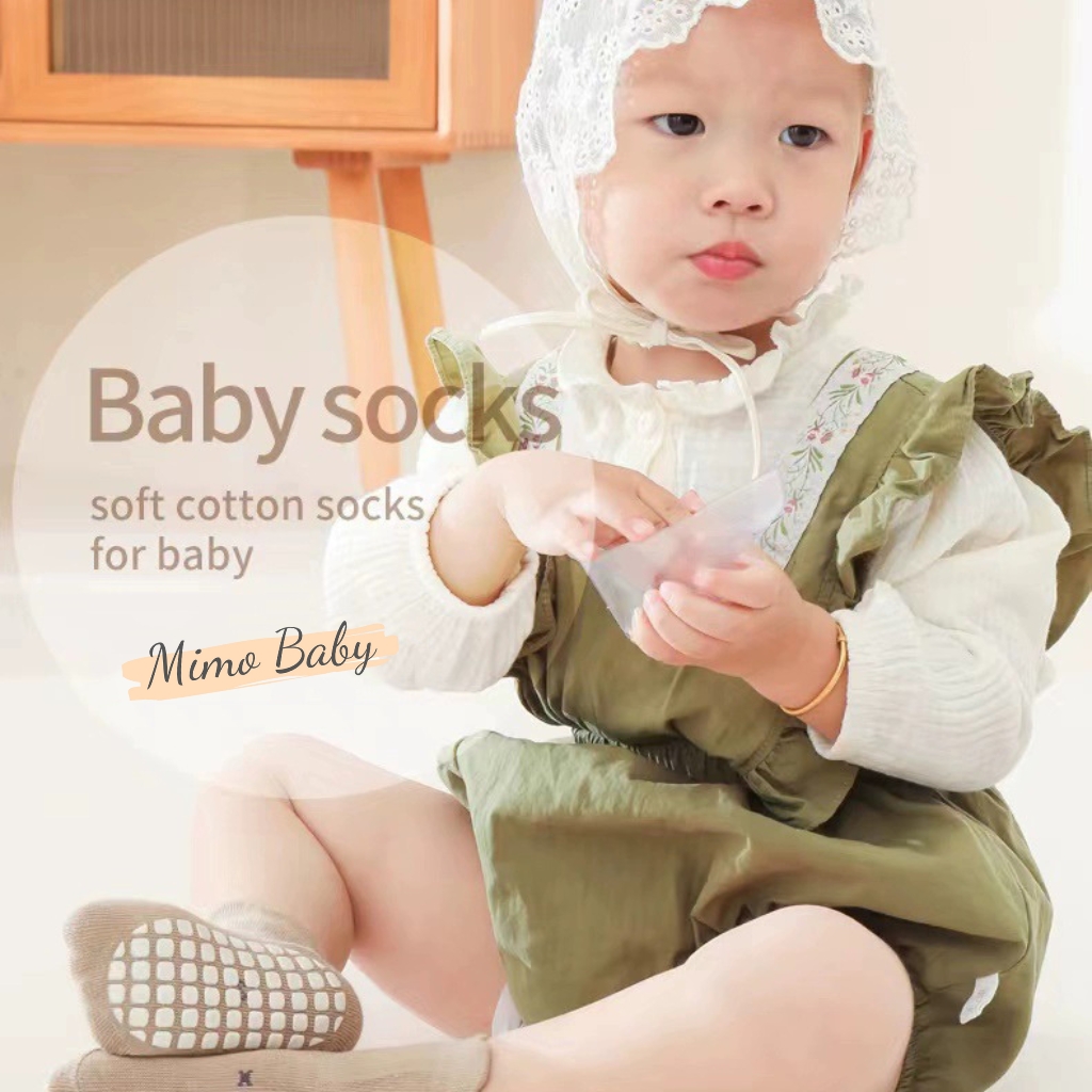 Tất vớ cổ viền in hình thú chống trơn trượt đáng yêu cho bé T45 Mimo Baby