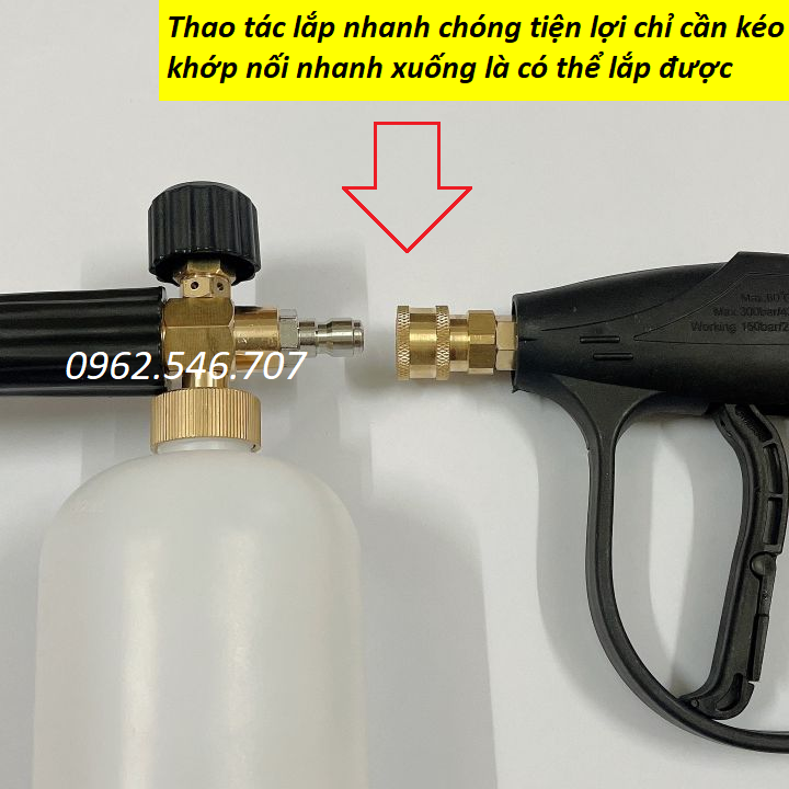 Bộ khớp nối nhanh ren 14mm cho máy rửa xe áp lực cao, máy xịt rửa cao áp, máy rửa xe gia đình