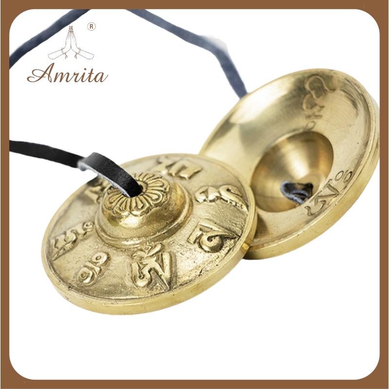 CHẬP CHENG ĐỒNG NEPAL CÚNG DƯỜNG ÂM THANH Vỏ Đựng Chập Cheng-Chũm Chọe - Chuông Đồng Tingsha Cymbals - Tingsha Amrita