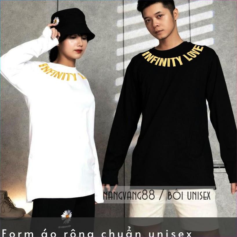 Áo Thun Dài Tay Thời Trang Vàng Ánh Kim Nam Nữ Unisex