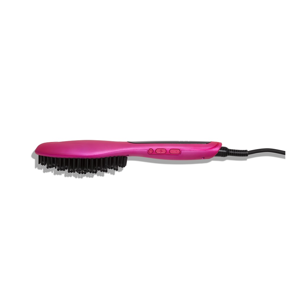 Lược Điện Tạo Kiểu Tóc PYT Thermal Styling Brush - Màu Hồng - Có Thể Duỗi Và Làm Phồng Chân Tóc - Công Nghệ Ion Âm Và Nhiệt Hồng Ngoại Xa