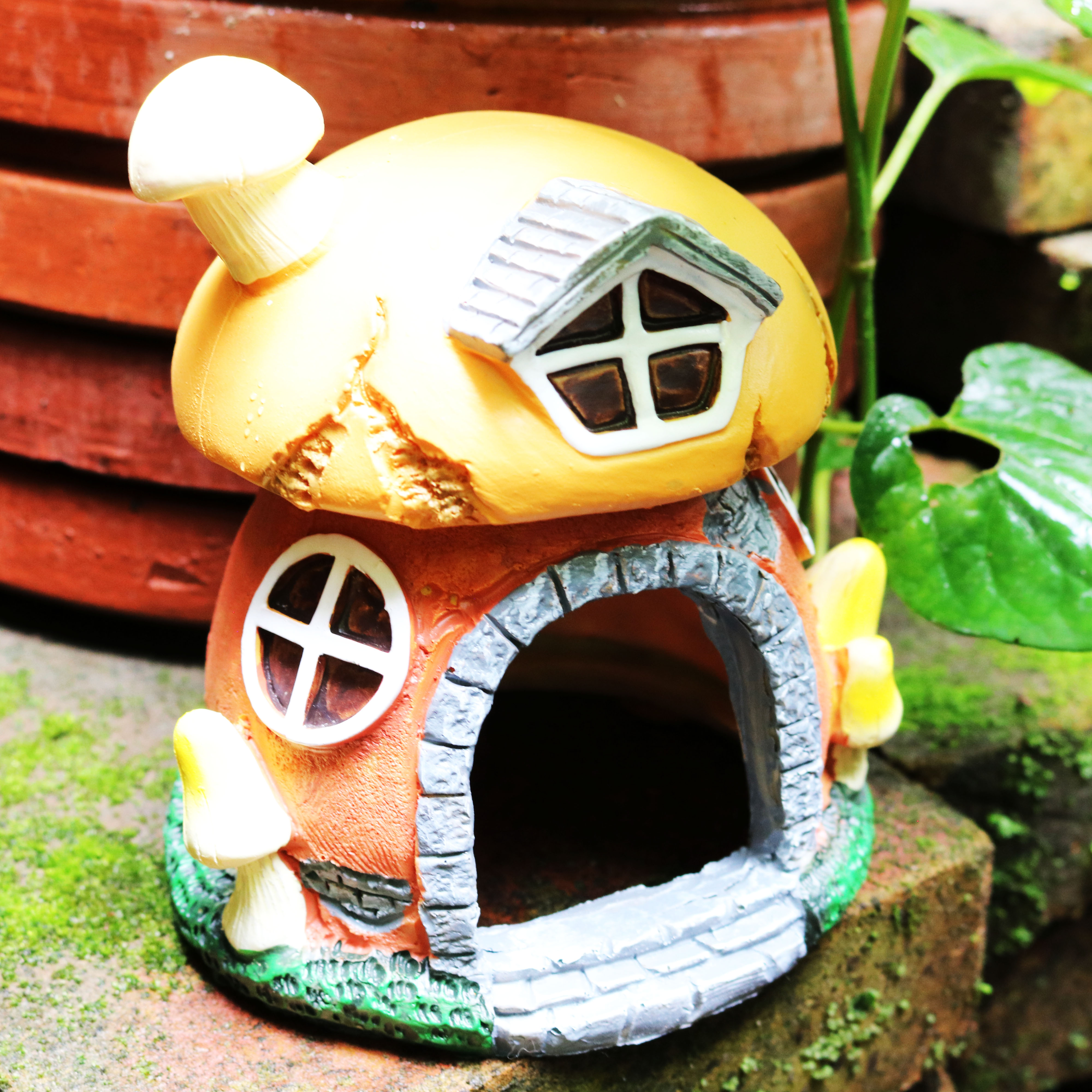 Mô hình Nhà Nấm Có cửa sổ trang trí tiểu cảnh - thủy sinh - terrarium