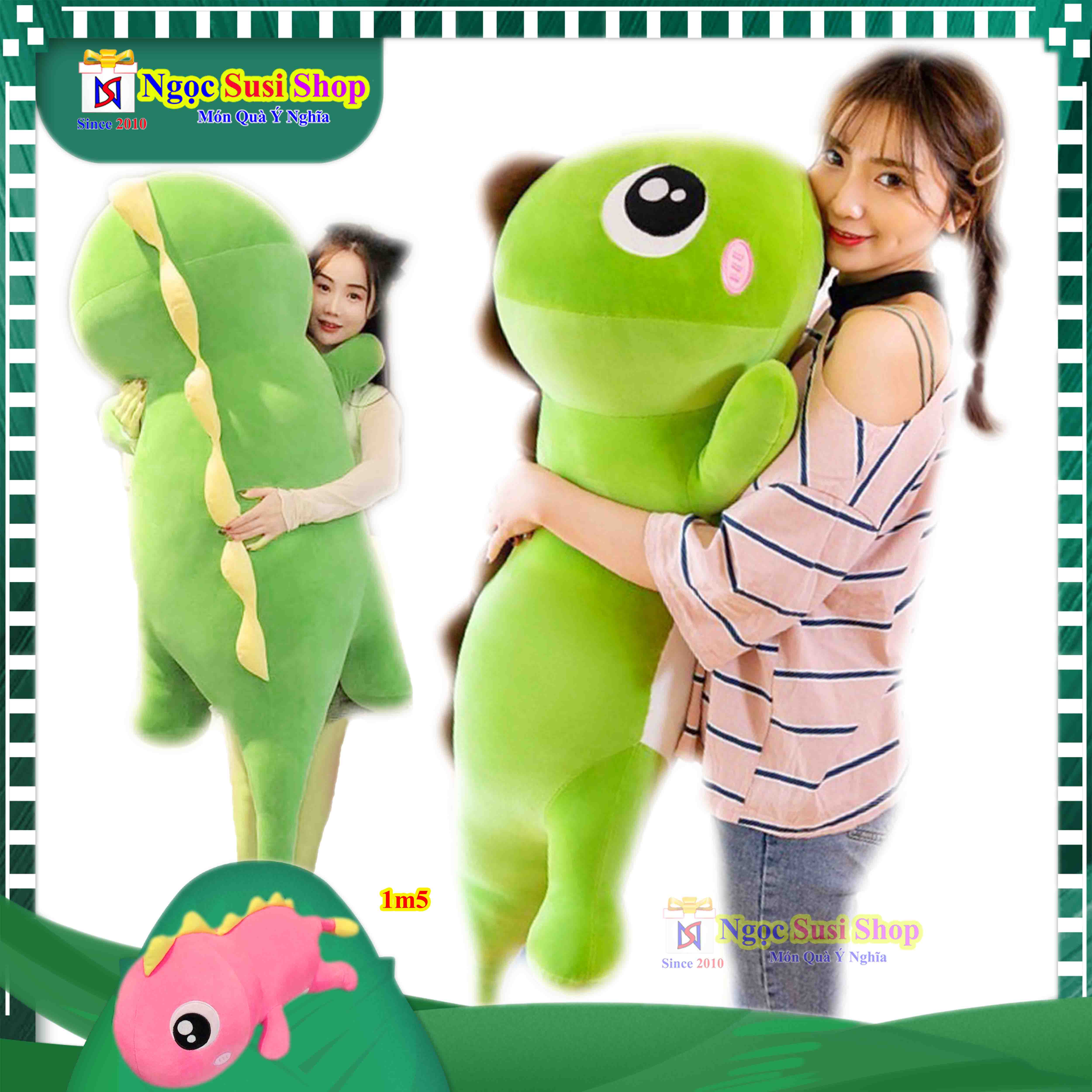 GỐI ÔM KHỦNG LONG MẮT LỒI SIÊU DÀI KHỔNG LỒ