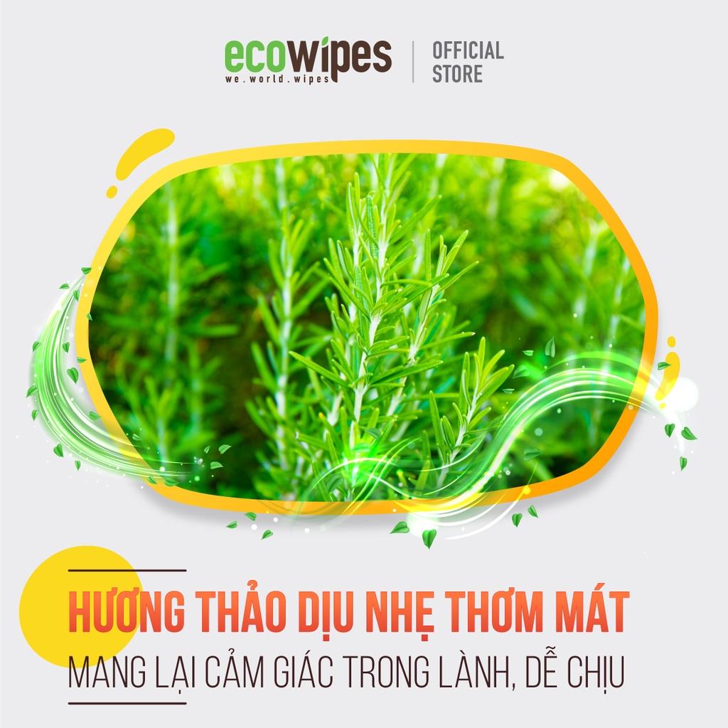 Thùng 180 gói khăn giấy ướt chống muỗi đốt EcoWipes gói 10 tờ giúp làm sạch vết mẩn ngứa vừa chống muỗi đốt lên đến 6h