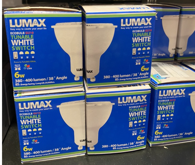BÓNG ĐÈN LUMAX#GU10-38D/400LM/6W - TIẾT KIỆM NĂNG LƯƠNG - CÔNG TẮC CHUYỂN ĐỔI MÀU LINH HOẠT - XX THÁI LAN