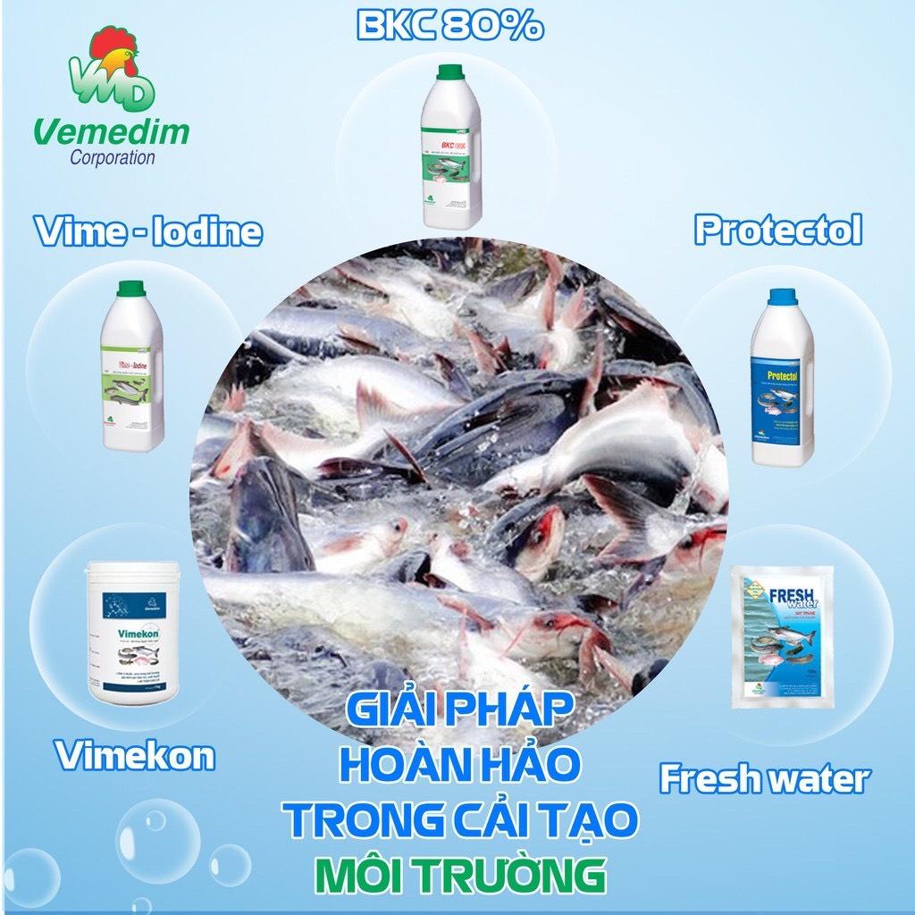 Vimekon cá - Dùng sát trùng nguồn nước nuôi cá, gói 100gr