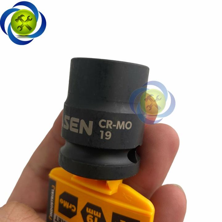 Tuýp 19mm 1/2 đen ngắn Tolsen 18219 loại 6 cạnh thép CR-MO