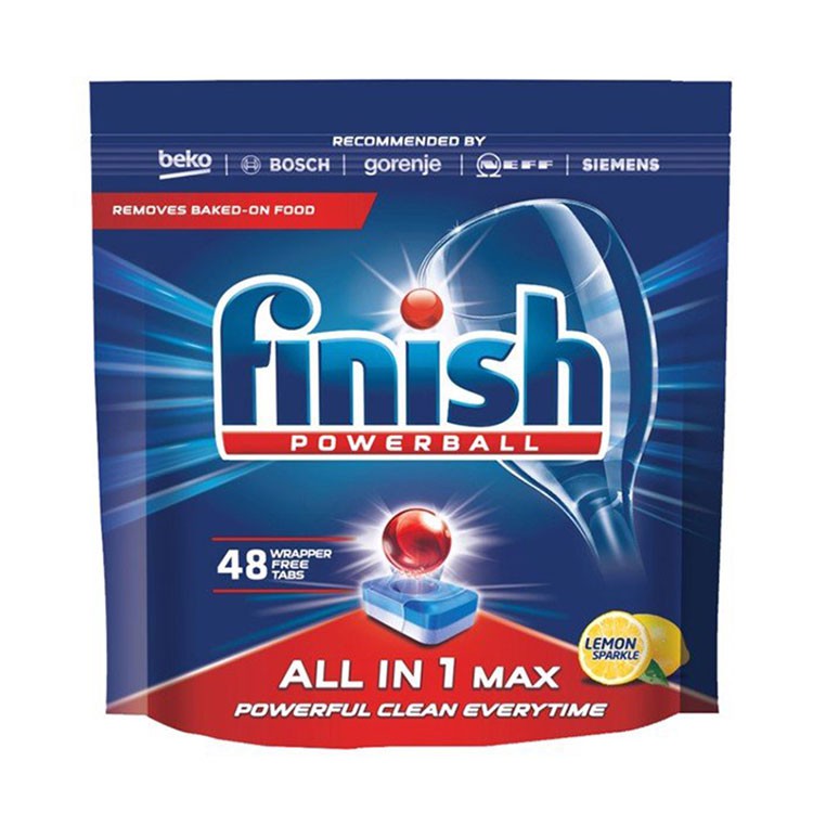 Viên rửa chén cao cấp FINISH All in 1 max hương chanh, táo - Dùng cho máy rửa chén - Nhập khẩu tại Đức