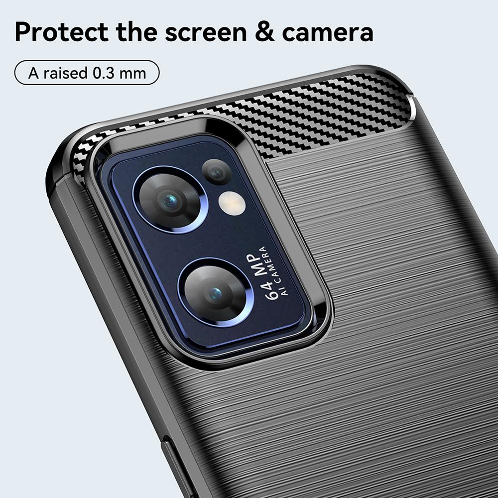 Ốp lưng cho Oppo Reno7 5G silicone mềm Carbone phay xước chống sốc chống vân tay