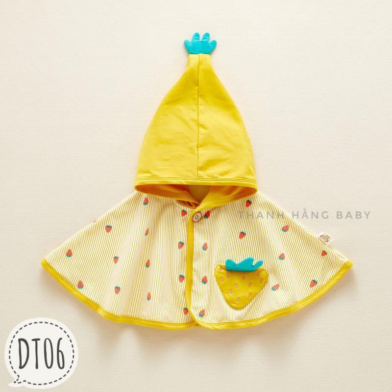 Áo Choàng Cánh Dơi Cotton, Áo Choàng Cho Bé Chống Nắng Tránh Gió Thanh Hằng Baby 7 Đến 15 Kg