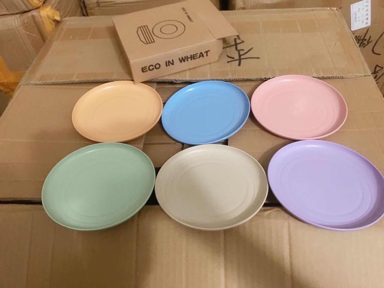 Bộ Đĩa Chất Liệu Lúa Mạch An Toàn Màu Pastel