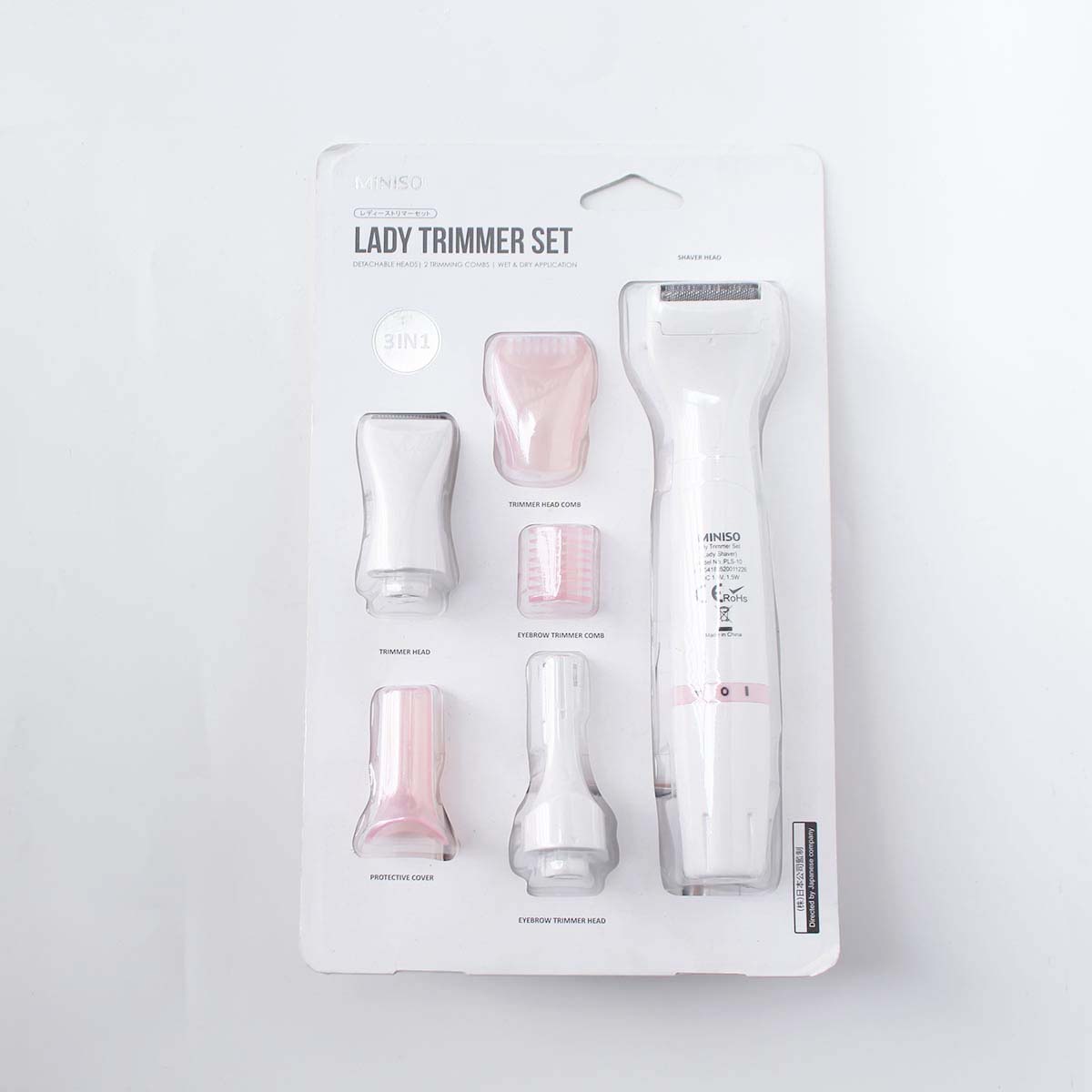 Máy cạo lông đa năng Nhật Bản chạy pin dành cho nữ giới 3 đầu MINISO TRIMMER ( cạo lông mày, lông mặt, nách, lông chân, lông vùng bikini đến tận gốc lông)-MNS063