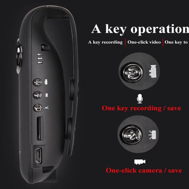 Máy ảnh hành động FHD 1080p Action Video kỹ thuật số Mini Back Clip Camcorder Dash Cam Camera cảnh sát góc rộng góc xe máy DV Cam Cam