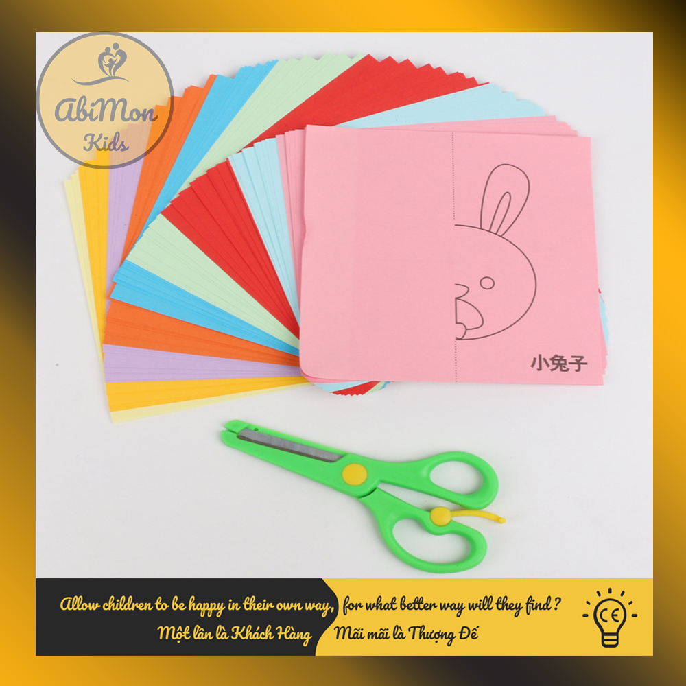 Bộ Cắt Giấy Thủ Công 120 Tờ Cho Bé || Đồ chơi Gỗ - Giáo dục - An toàn - Thông minh