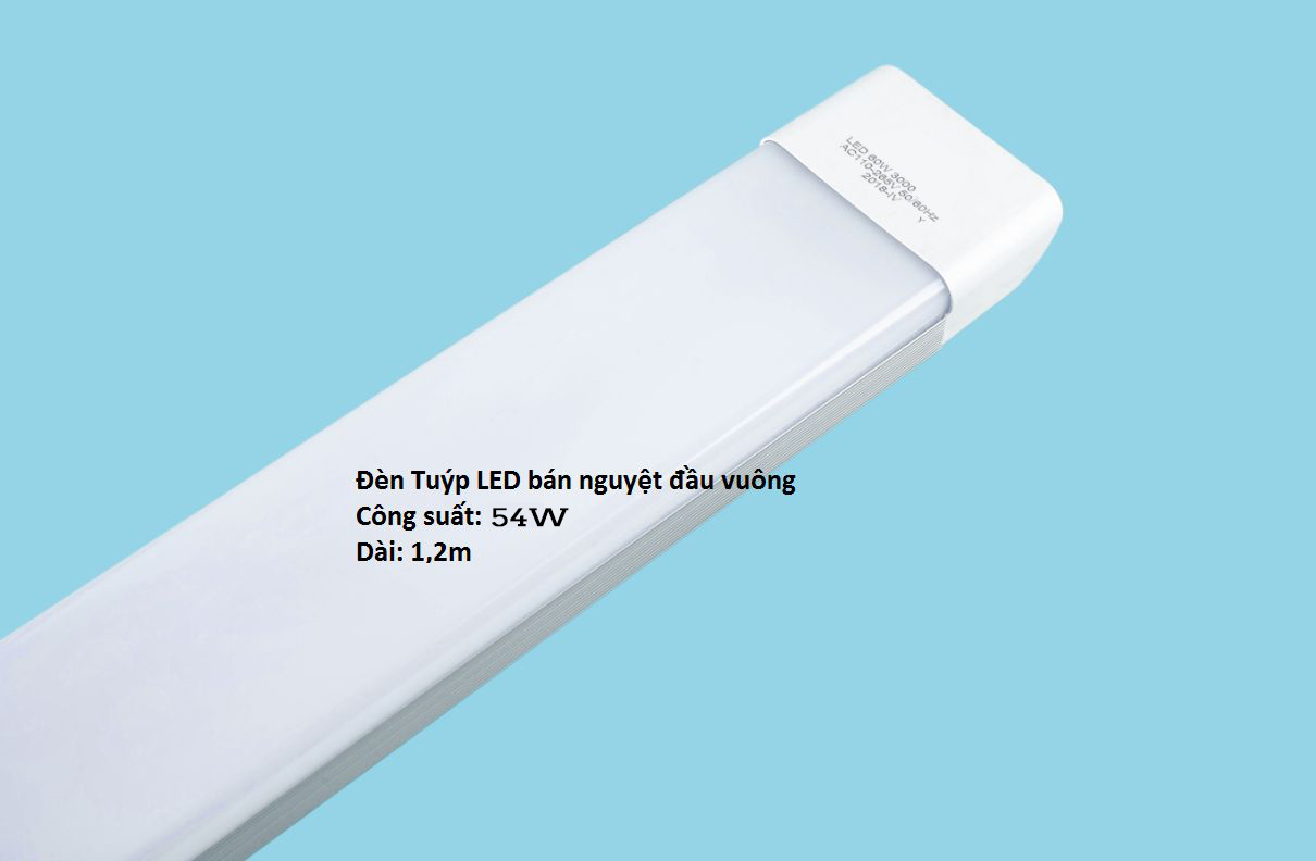 Đèn tuýp Led Monsky bán nguyệt đầu vuông 54W siêu sáng ánh sáng trắng