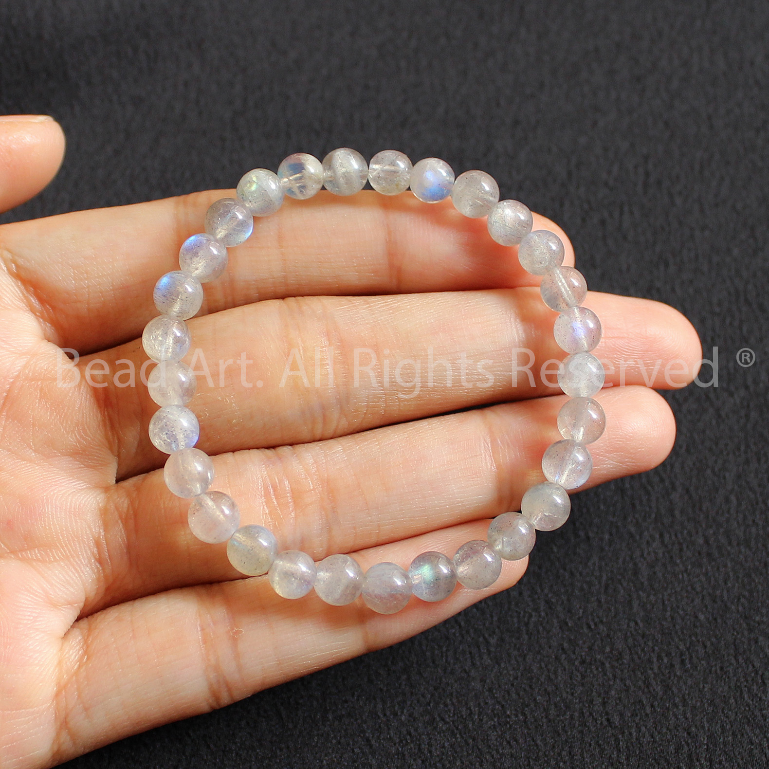 Vòng Tay 5MM Hạt Đá Labradorite, Hắc Nguyệt Quang Ánh Cầu Vồng Tự Nhiên Loại AB, Vòng Tay Phong Thuỷ, Chuỗi Hạt, Mọi Cung Mệnh - Bead Art