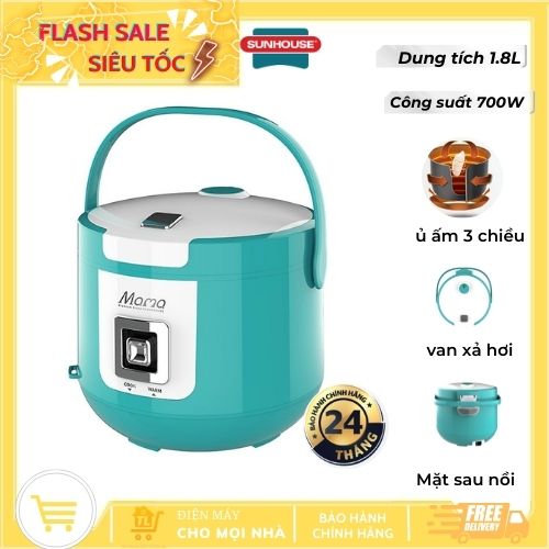 Nồi Cơm Điện Nắp Gài Sunhouse Mama SHD8658P (1.8 Lít)