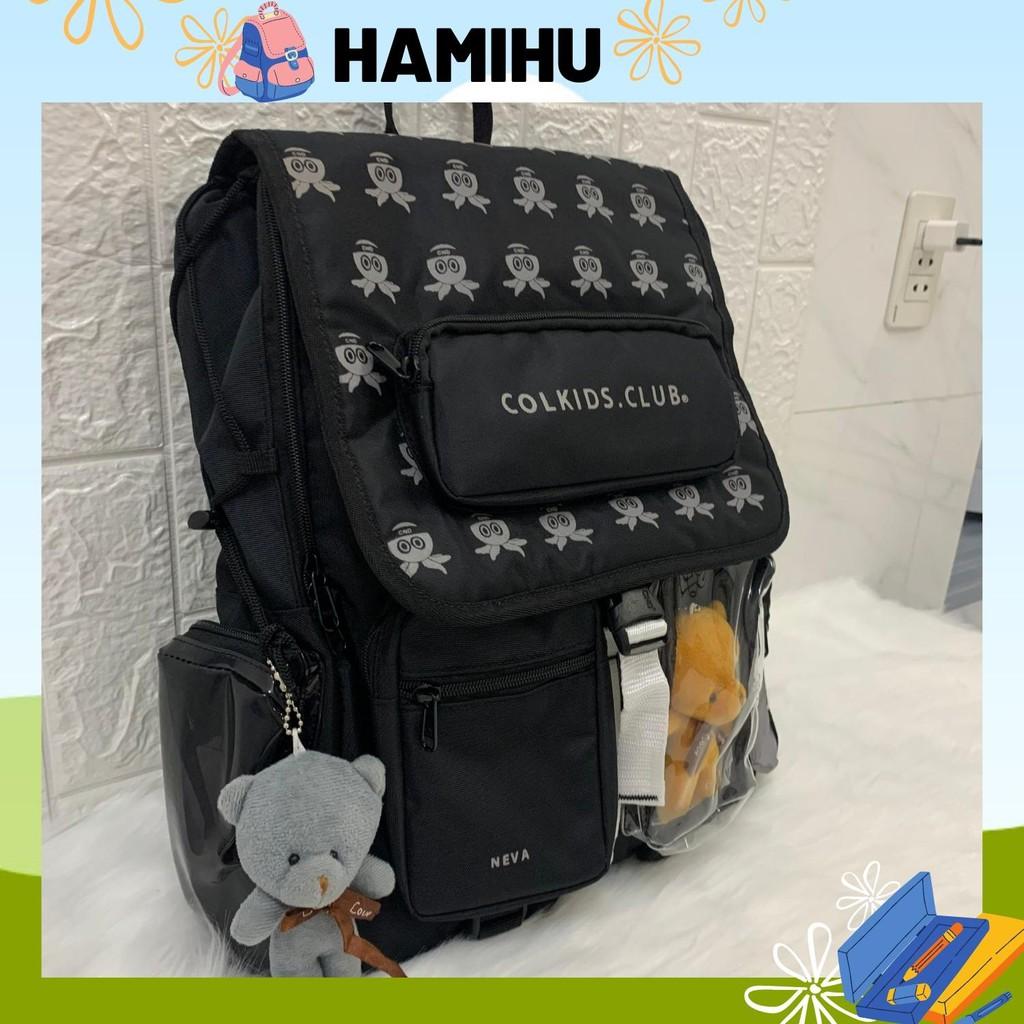 Balo đi học, balo thời trang Hamihu HM6, balo đựng laptop có chữ Colkids Club phong cách Hàn Quốc