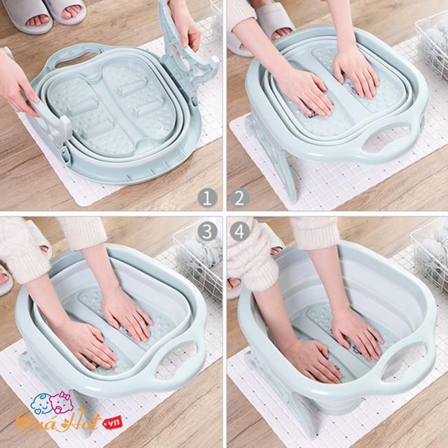 Chậu ngâm chân masage thông minh gấp gọn - Chậu ngâm chân matxa - Chậu masage ngâm chân