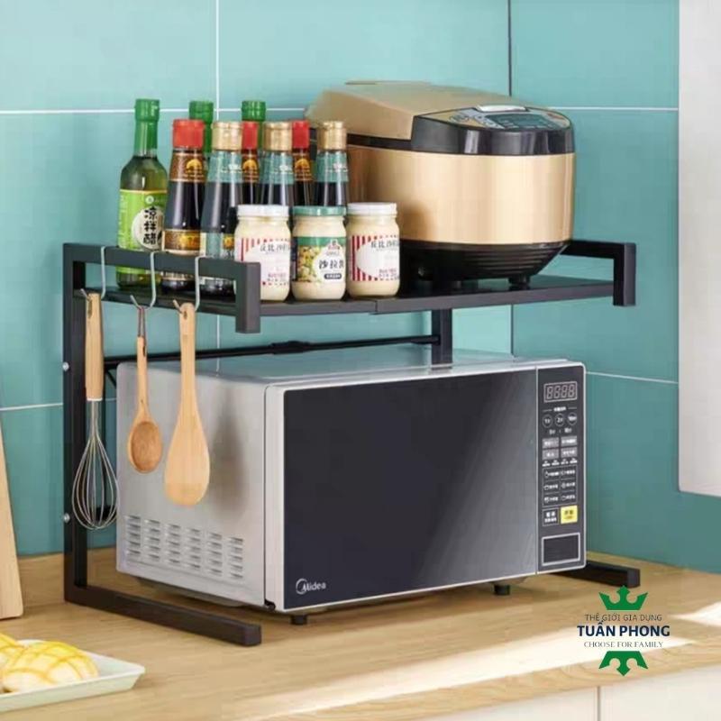 Kệ Lò Vi Sóng 2 Tầng Sơn Tĩnh Điện, Kệ Để Đồ Nhà Bếp Đa Năng, Giá Đựng Gia Vị, Nồi Cơm Điện, Dụng Cụ Nhà Bếp