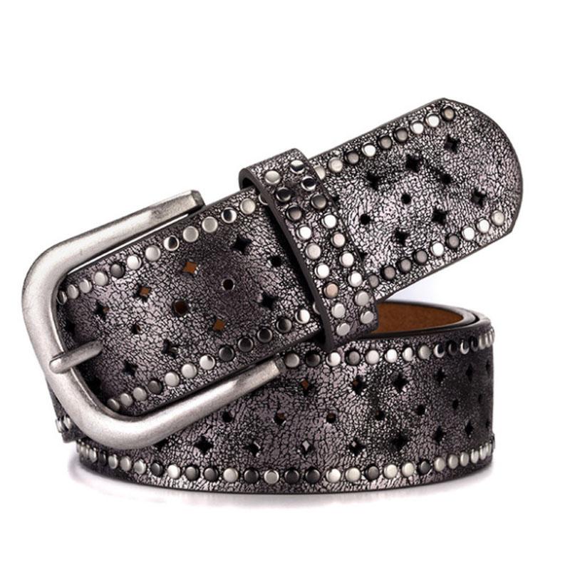 Thời Trang Nữ Dây Punk Khóa Vàng Dây Dạo Phố Dây Lưng Nữ Cao Cấp Nữ Hồng Rock Dây Ceinture Femme